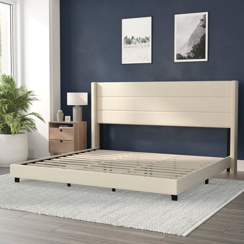 Flash Furniture FFIF30203 Miltiades King Wood Platform Bed Frame with