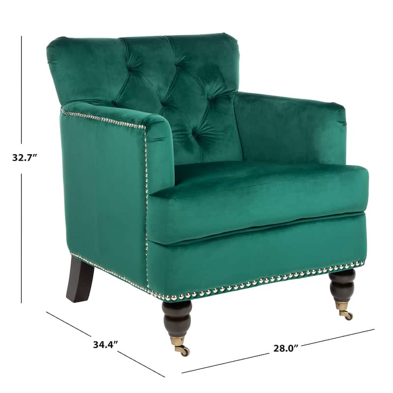 SAFAVIEH Tori Antiqued Tufted Club Chair - 28" x 34.4" x 32.7". - 28"W x 34"D x 33"H