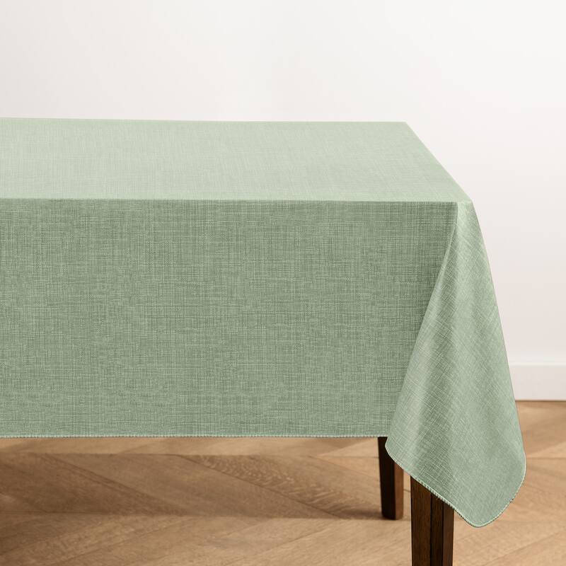 Monterey Linen Texture Vinyl Indoor/Outdoor Tablecloth - 60x84 Oblong - Sage