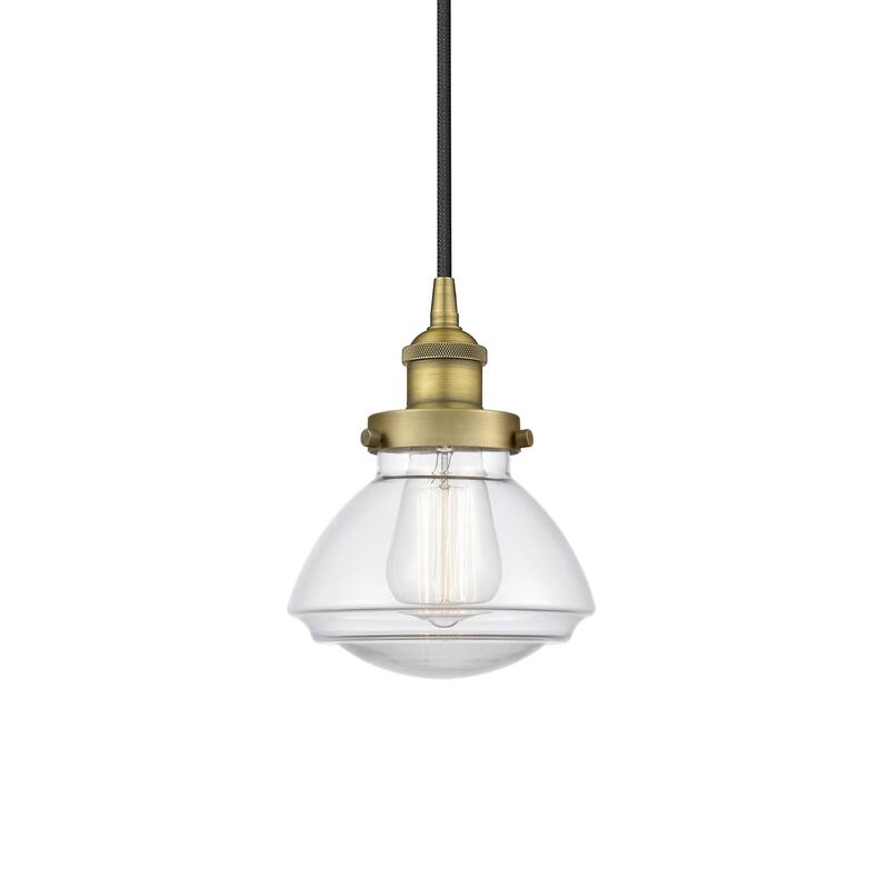 Innovations Lighting 616-1PH-9-7 Olean Pendant Olean 7" Wide Mini - Brushed Brass / Clear