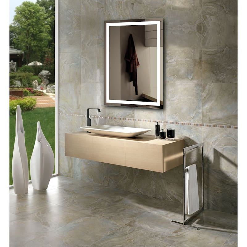 Miseno 20" W x 28" H Rectangular Frameless Wall Mounted Mirror with
