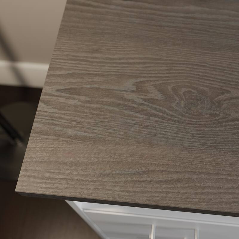 Engineered Wood Traditional Gaming Desk with 2 Drawers, White