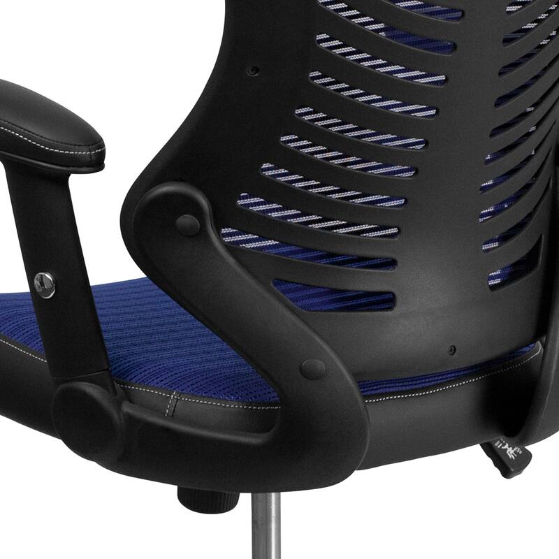High-Back Mesh Swivel Office Chair with Padded Armrests