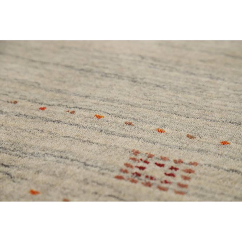 Hand Knotted Oriental 100% Wool Carpet Tribal Tribal Beige & Ivories Gabbeh Area Rug - 7' 10'' X 5' 1''