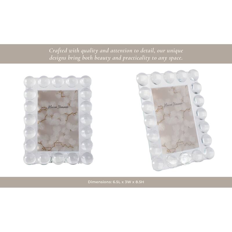 Crystal Decorative Photo Frame with Glam Spherical Border Design