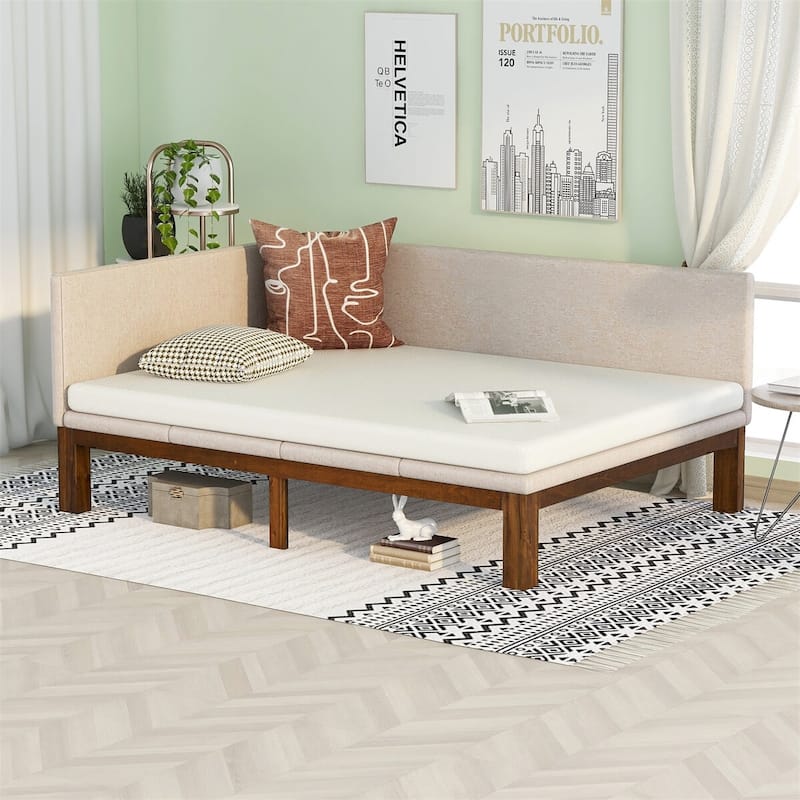 Merax Upholstered Daybed/Sofa Bed Frame Twin/Full Size Linen