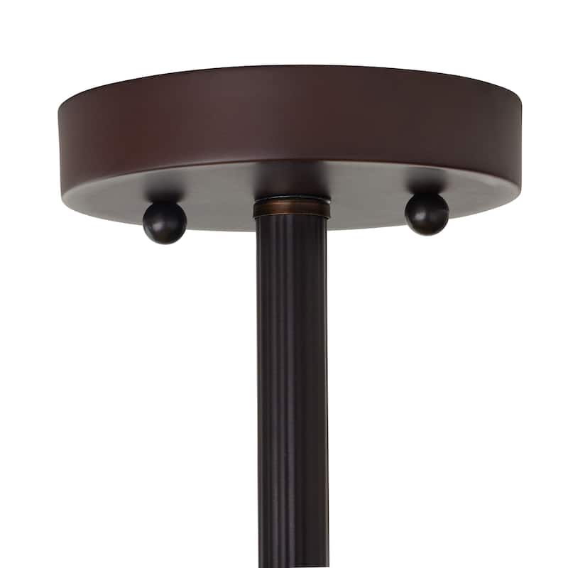 Anna River of Goods Metal and Blue Stained Glass Bowl Shade 13-Inch Semi-Flushmount Ceiling Light - 12.5" x 12.5" x 13"