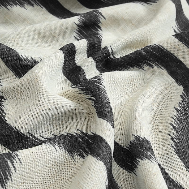Elrene Renzo Ikat Geometric Linen Room Darkening Window Curtain