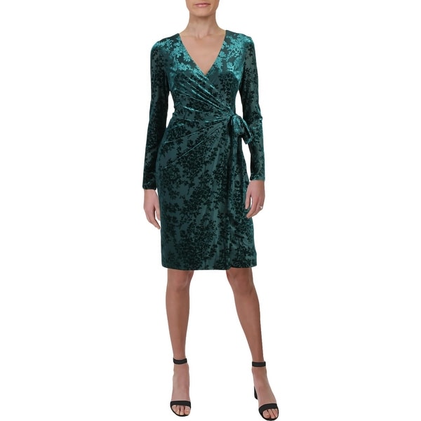 ralph lauren green wrap dress