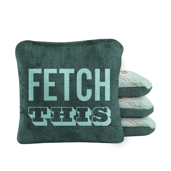 slide 2 of 4, Go Fetch Teal Dual Sided Cornhole Bags