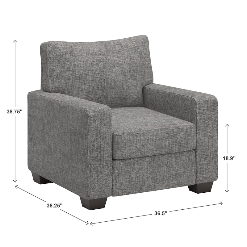 Roros Fabric Upholstered Square Arm Sofa Set by iNSPIRE Q Classic