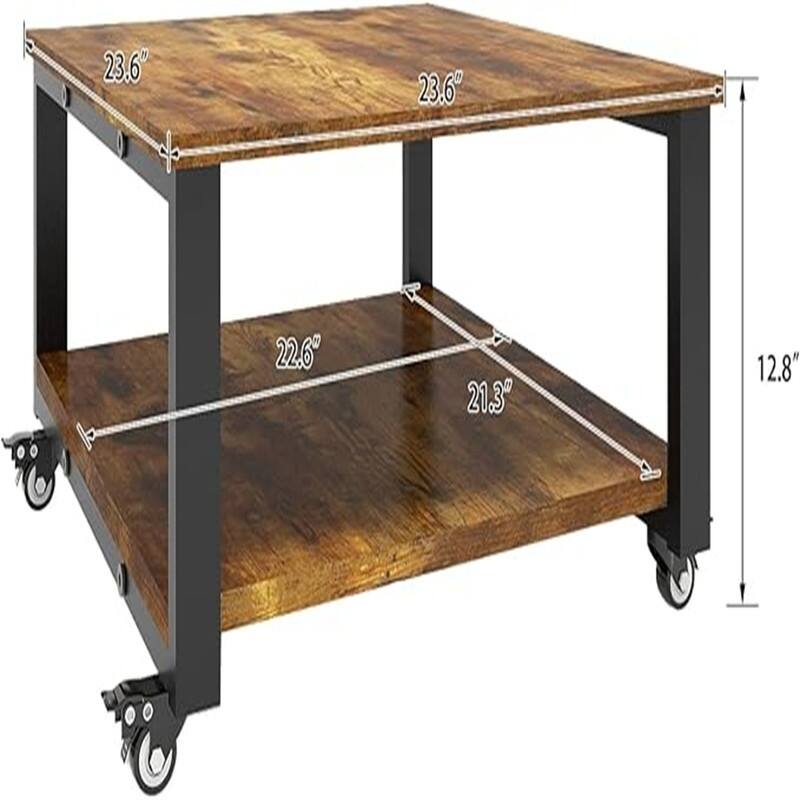 2 Tier Laser Printer Stand,23.6''x23.6''x12.6'' Large Printer Table - 23.6''x23.6''x12.6'' 