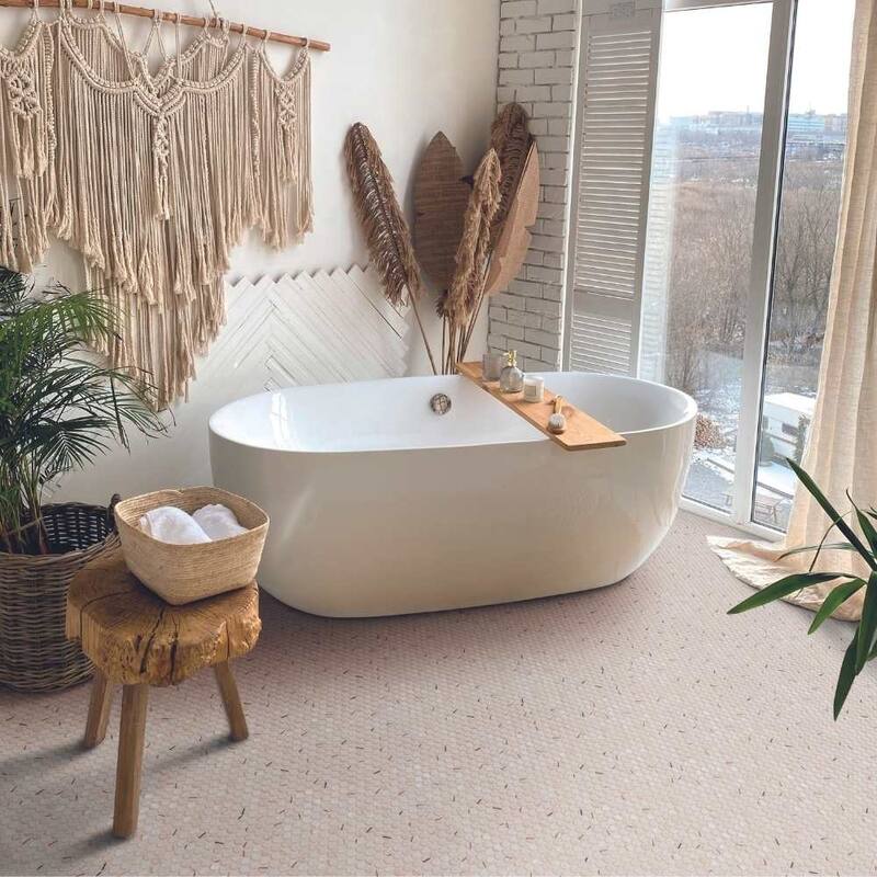 The Tile Life Eterna Penny 12x12 Round Glass Mosaic Floor, Wall & Backsplash Tile