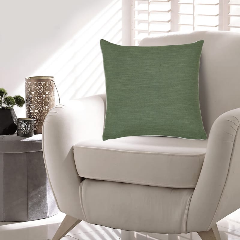 Ina 22 Inch Accent Throw Pillow Set of 4, Square, Green Cotton Linen