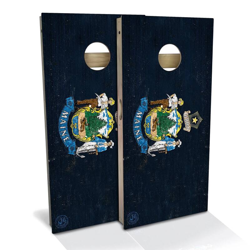 Maine Flag Outdoor Cornhole Board Set
