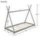 preview thumbnail 7 of 5, Twin Size House Platform Bed with Triangle Structure,Gray