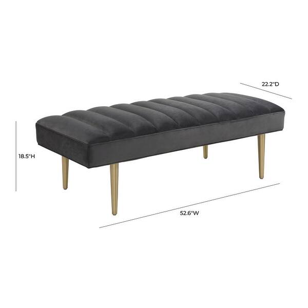 Jax Grey Velvet Bench - On Sale - Overstock - 16601878