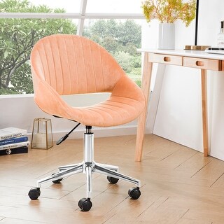 Tc600ovios Cute Desk Chair Plush Velvet Office Chair For Home Or Office Task Chair For Computer Desk Orange Silver Dailymail