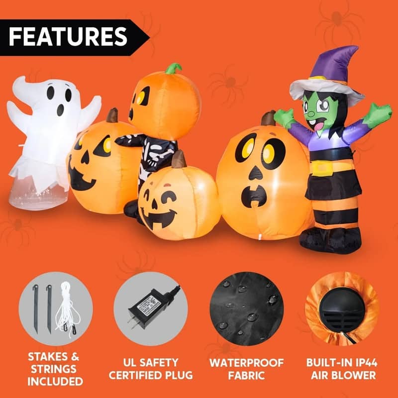 Joyfy 8 FT Inflatable Halloween Pumpkin and Characters