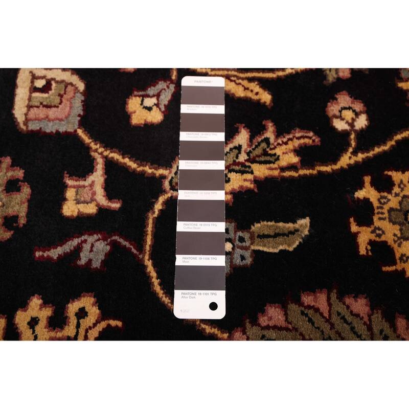 ECARPETGALLERY Hand-knotted Finest Agra Jaipur Black Wool Rug - 7'10 x 10'2