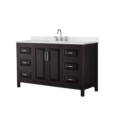Daria 60-inch Single Vanity, 3 Hole Quartz Top