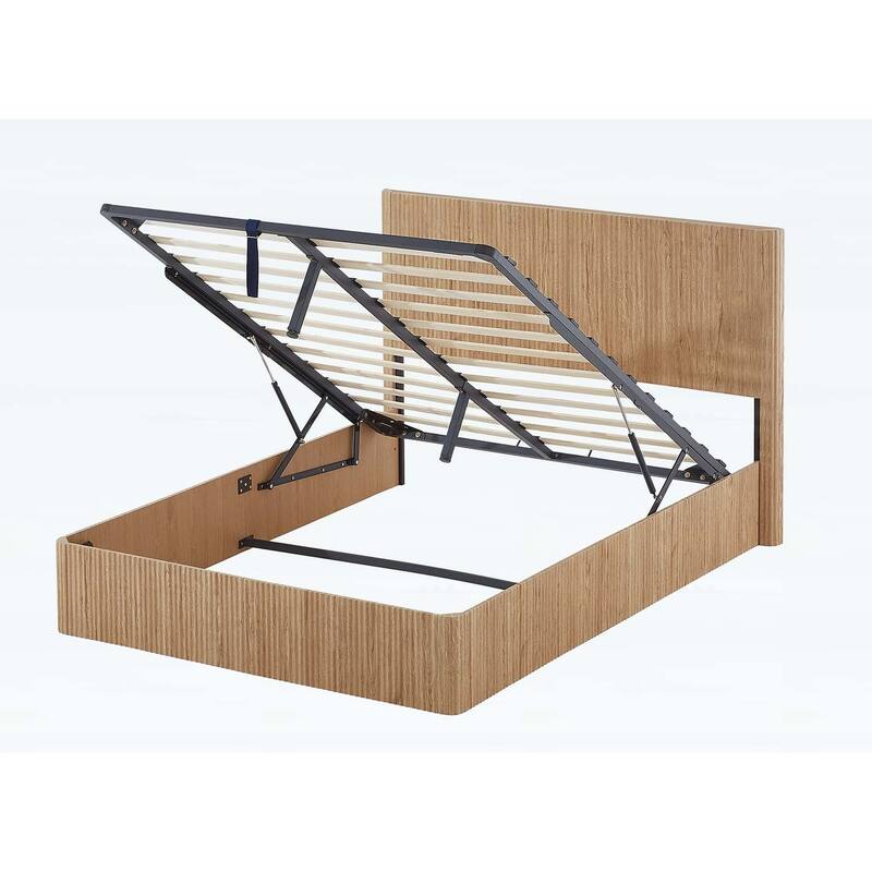 Modern Lift Up Storage Bed,Hydraulic Storage,with Corrugated Curves