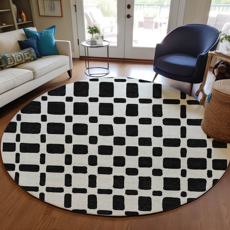 Machine Washable Indoor/ Outdoor Chantille Contemporary Geo Rug