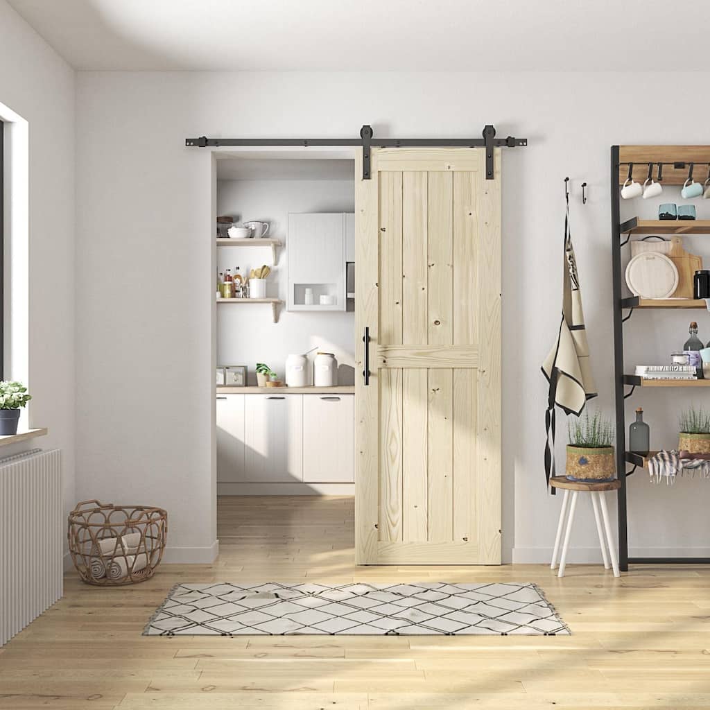 Coast Sequoia 30in./32in./36in./42in./48in. x 84in. K Series Knotty Wood Sliding Barn Door With Hardware Kit - Unfinished