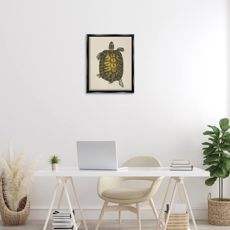 Stupell Vintage Maritime Tortoise Framed Floater Canvas Wall Art Design By Phillipa Katz
