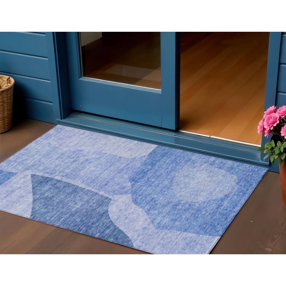 HomeRoots Abstract Transitional Rectangle Outdoor Rug