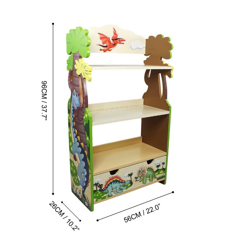 Fantasy Fields - Dinosaur Kingdom Bookshelf - 22"W x 10.25"L x 37.75"H