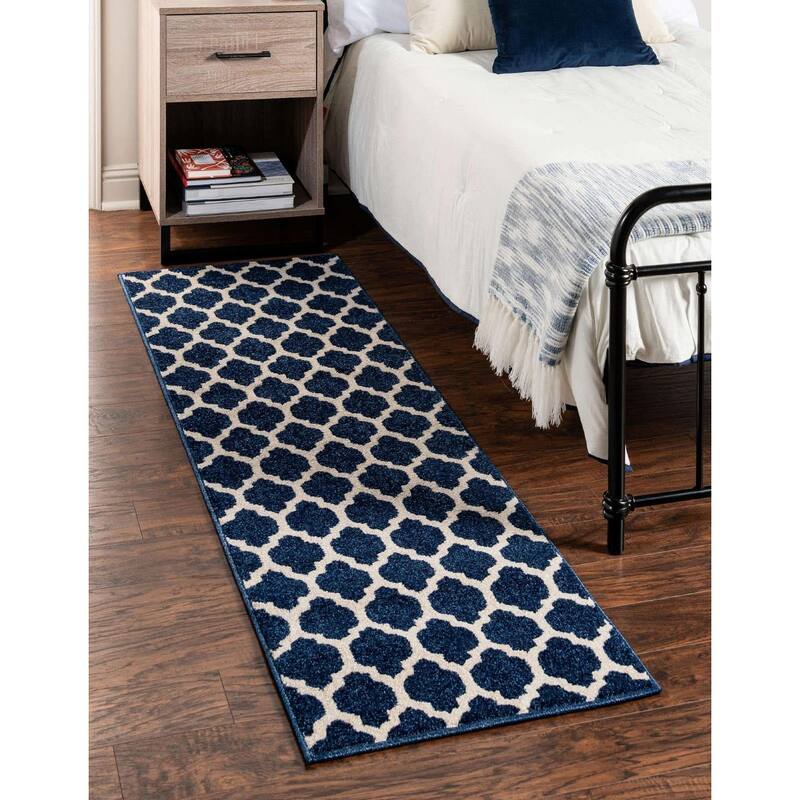 Contemporary Akiva Collection Area Rug - 2'7"x10' - Dark Blue