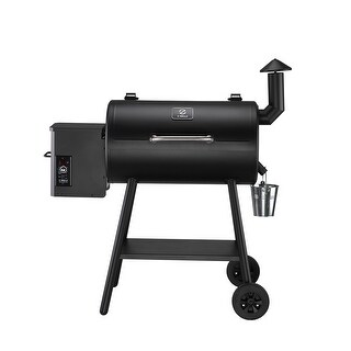 Z GRILLS Wood Pellet Grill & Smoker, 8 in 1 BBQ Grill Auto Temperature Control, Black