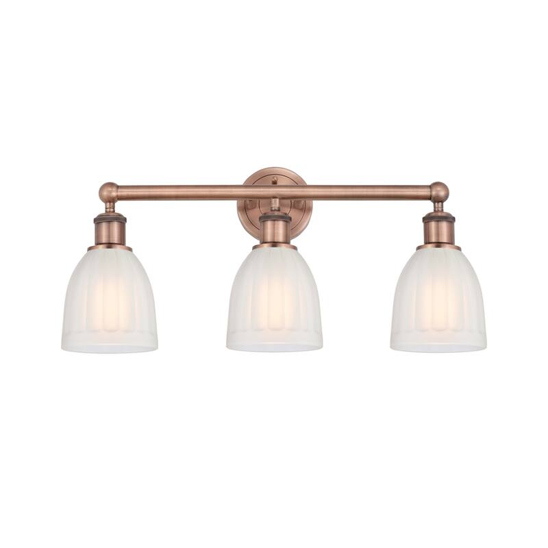 Innovations Lighting 616-3W-12-24 Brookfield Vanity Brookfield 3 Light - Antique Copper / White