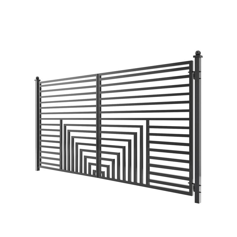 ALEKO Florence Style 16 x 6 feet Steel Dual Swing Driveway Gate with Opener