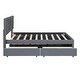 preview thumbnail 13 of 14, Full Size Upholstered Platform Bed with Trundle(Twin) & 2 Drawers for Kids,Adult Bedroom,Wooden Bedframe