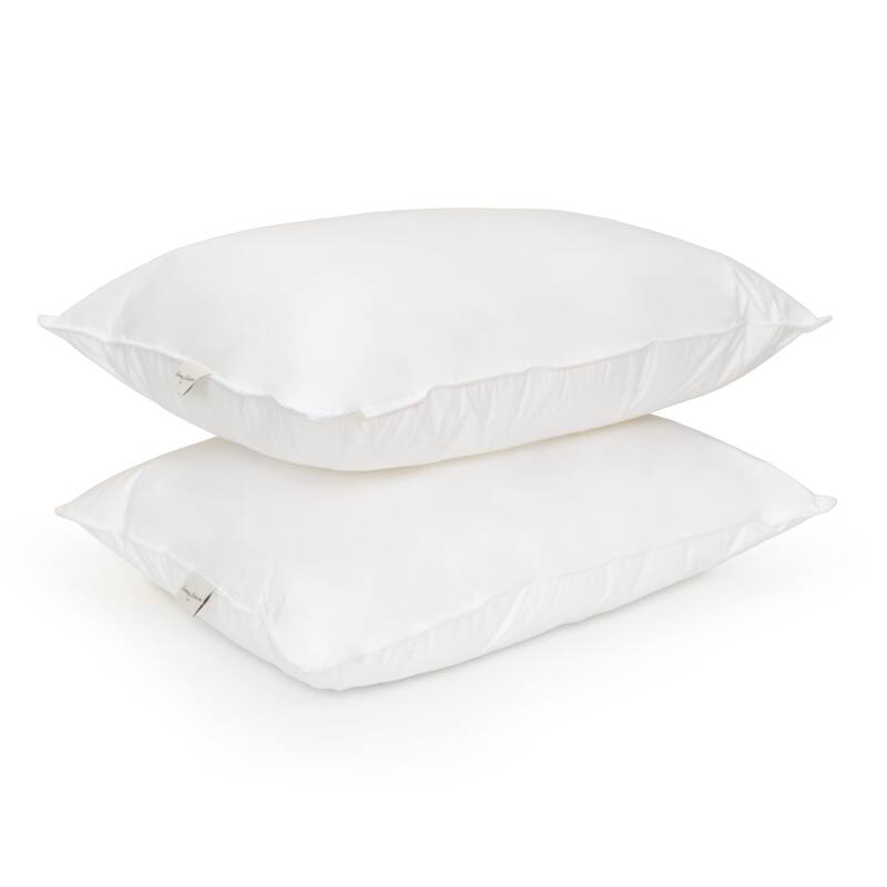 Queen Size Down Alternative Medium Pillow 2 Pack for Back Sleepers by