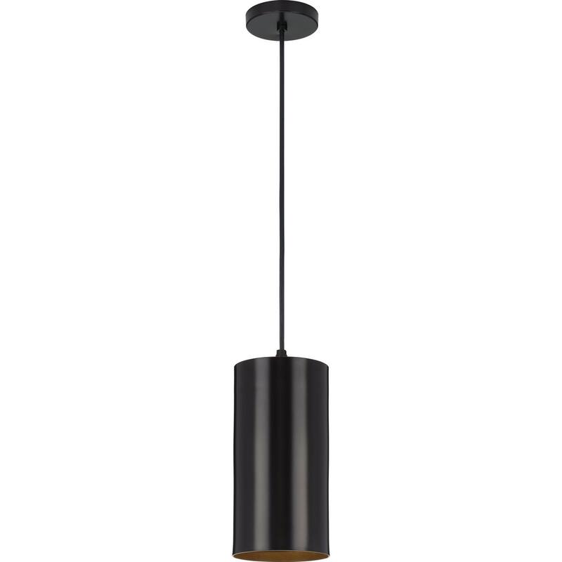Cylinder Collection 6-Inch 1-Light Antique Bronze LED Modern Outdoor Pendant Hanging Light - 6 in x 6 in x 12 in