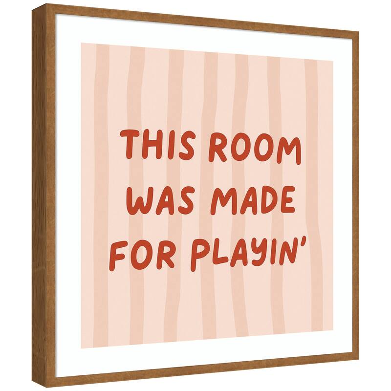 Kate and Laurel This Room Was Made For Playing Square by Laura Moss Framed Wall Art Print
