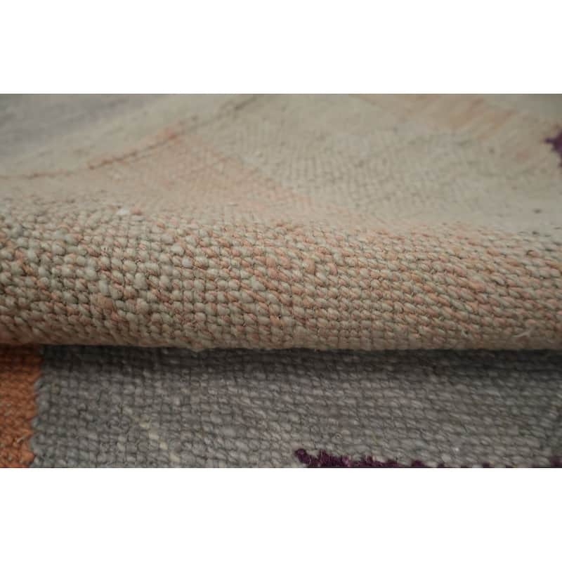 Hand Woven Oriental 100% Wool Carpet Southwestern Modern Greys & Charcoal Kilim Area Rug - 15' 11'' X 12' 3''