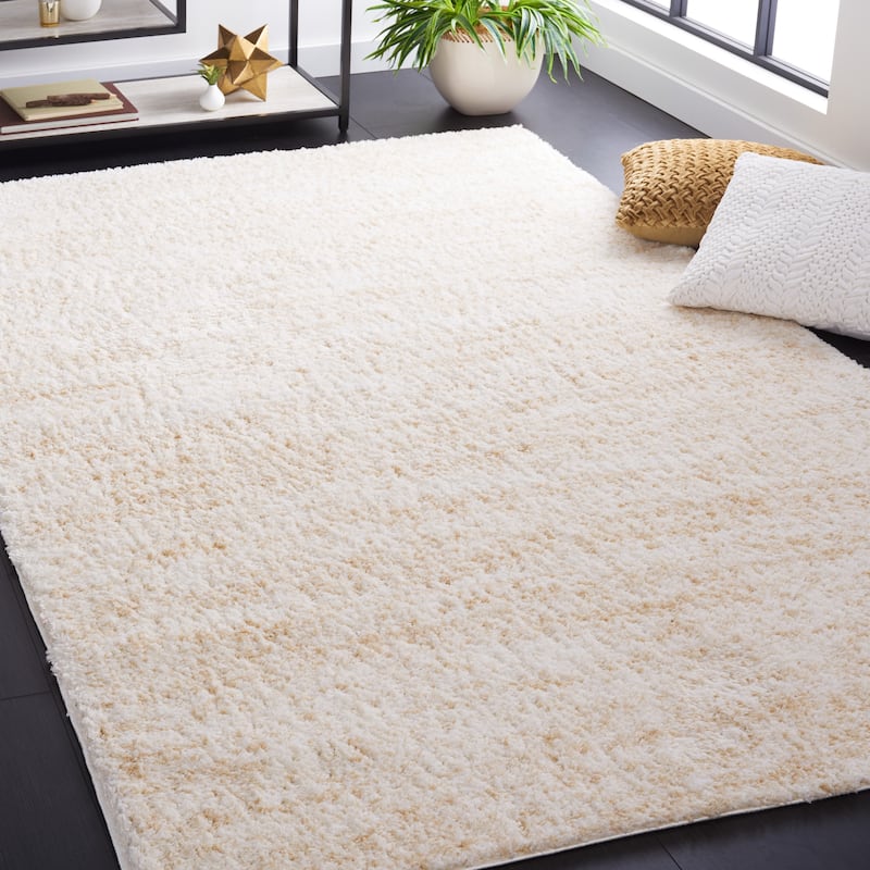 SAFAVIEH Berber Shag Rafaele 1.25-inch Thick Rug - 5'5" x 7'7" - Ivory/Beige - Rectangle