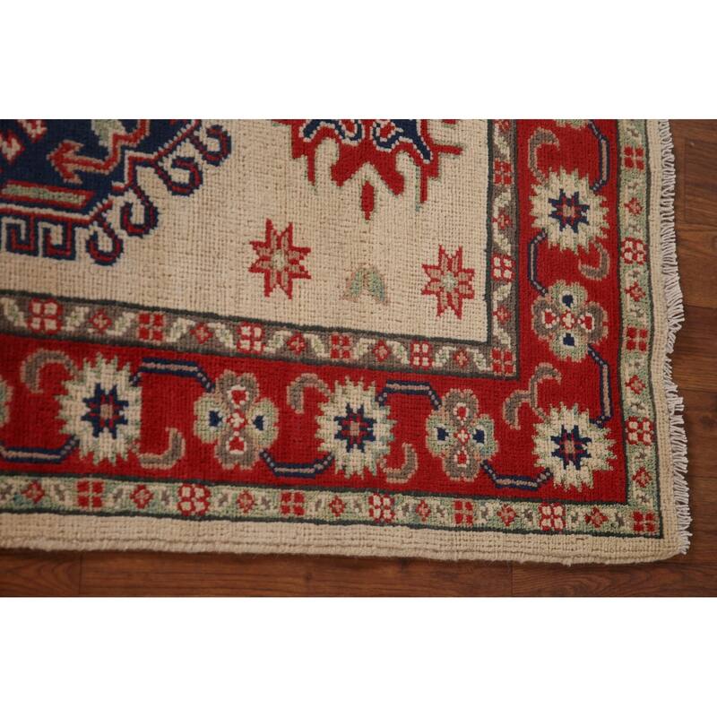 Kazak Accent Rug Hand-Knotted Wool Carpet - 2'11" x 4'3"