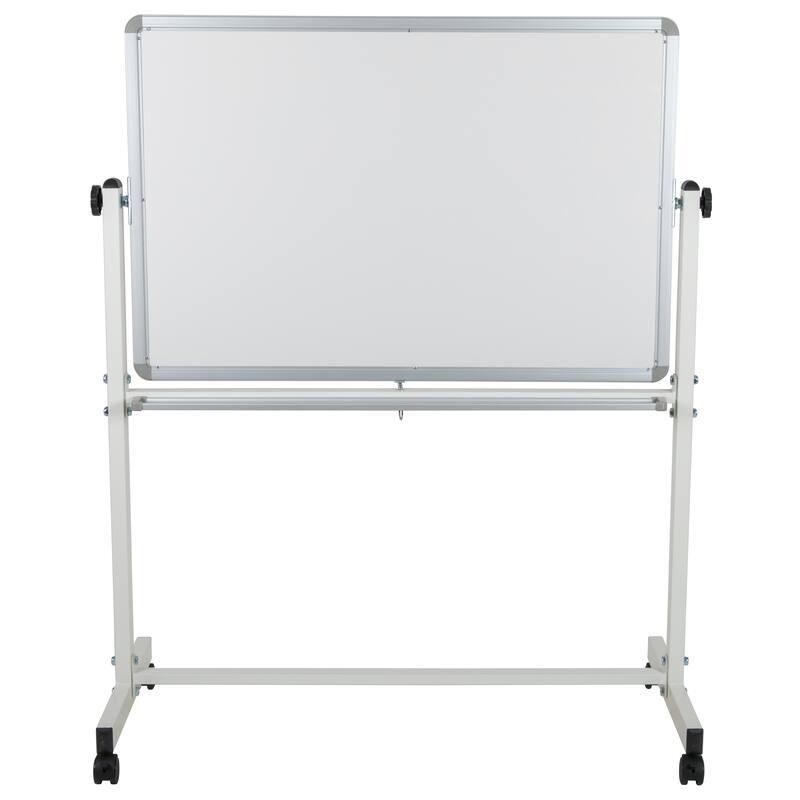 Double-Sided Mobile White Board with Shelf - Flip Over Board