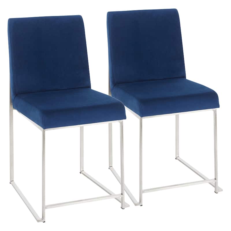 Silver Orchid Forrest High Back Stainless Steel Dining Chair (Set of 2)