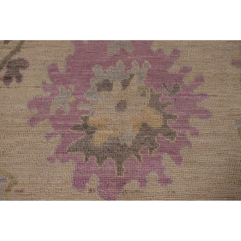 Vegetable Dye Oushak Turkish Large Area Rug Hand-Knotted Wool Carpet - 10'0" x 13'11"