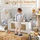 preview thumbnail 6 of 7, Kids Rattan Toy Storage Box with Flip Top Lid and Safety Hinge Handles-White