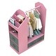 preview thumbnail 9 of 13, Costume RackOpen Hanging Armoire Closet with Mirror-PINK
