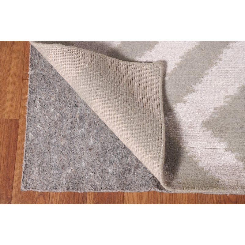 Chevron Style Modern Indian Area Rug Handmade Wool Carpet - 7'11"x 9'10"