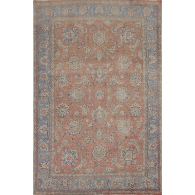 Traditional Tabriz Persian Vintage Rug Handmade Oriental Wool Carpet - 7'4"x 10'7"