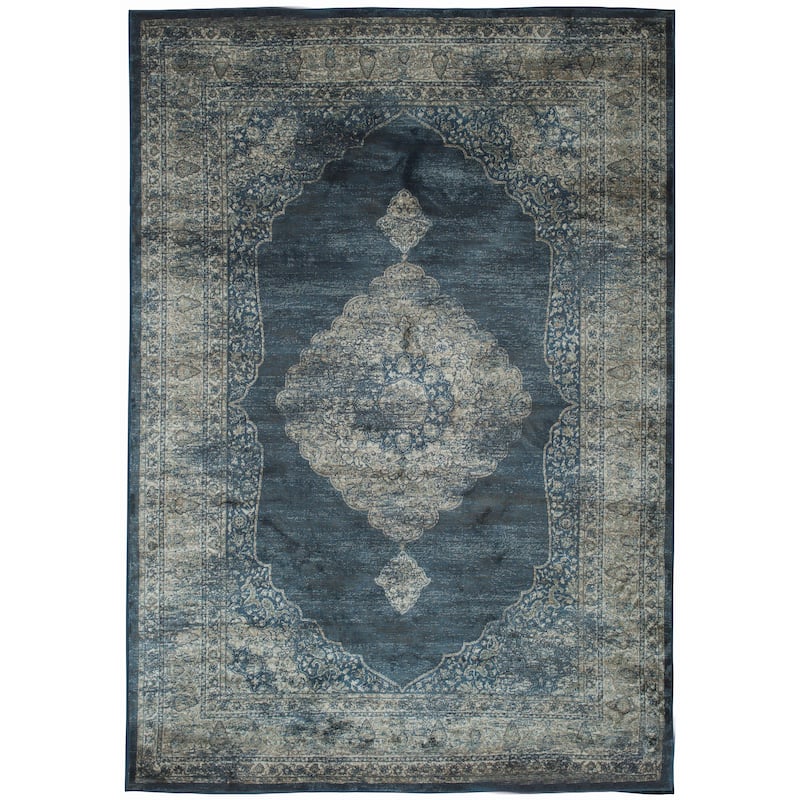 Samuel Navy Blue/Silver Area Rug - 9' x 12'